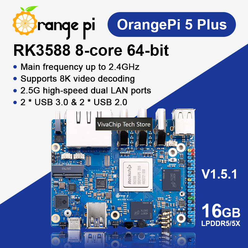 VivaChip TechOrange Pi 5 Plus  - огляд і ціна Orange Pi 5 Plus 16Gb